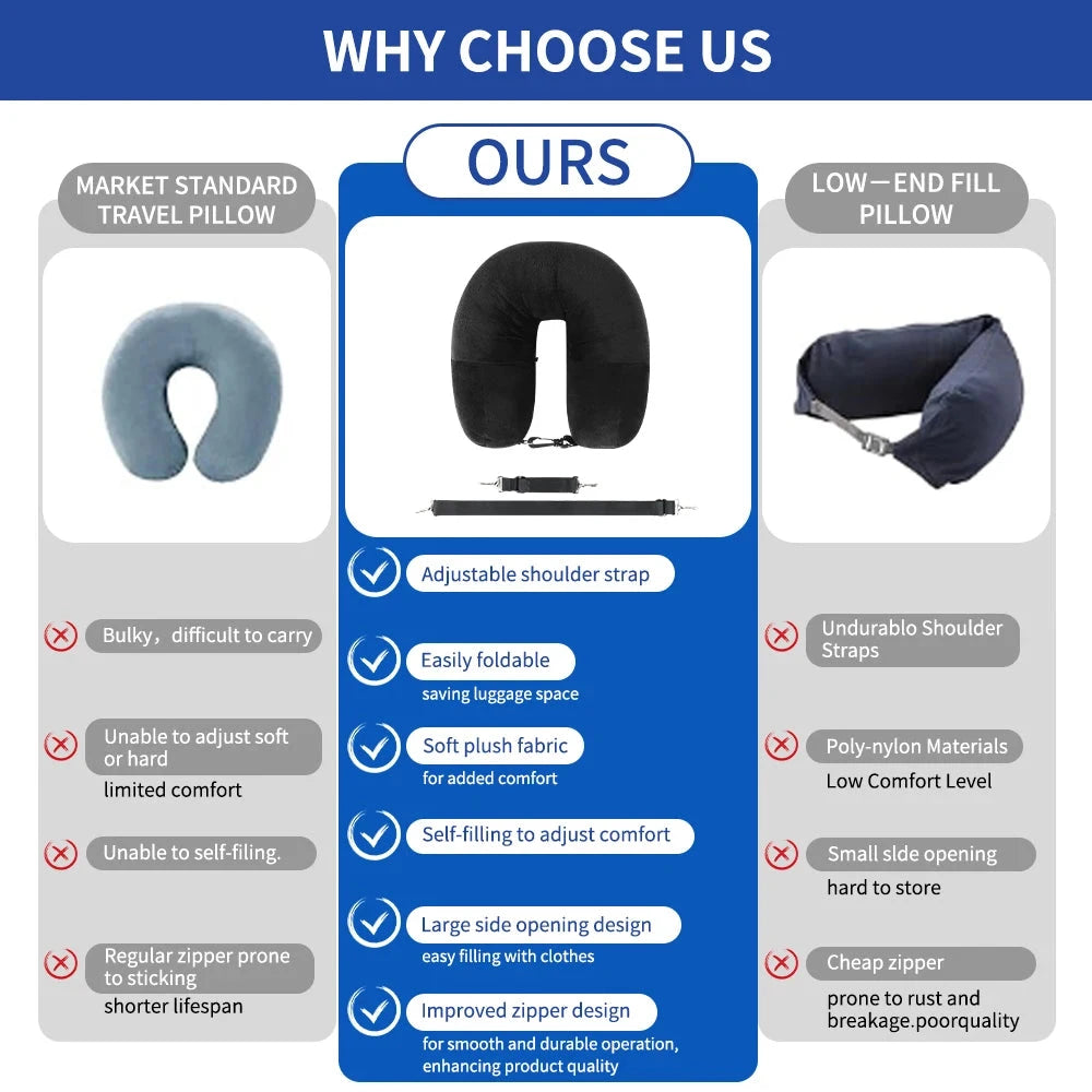 Fillable Travel Neck Pillow