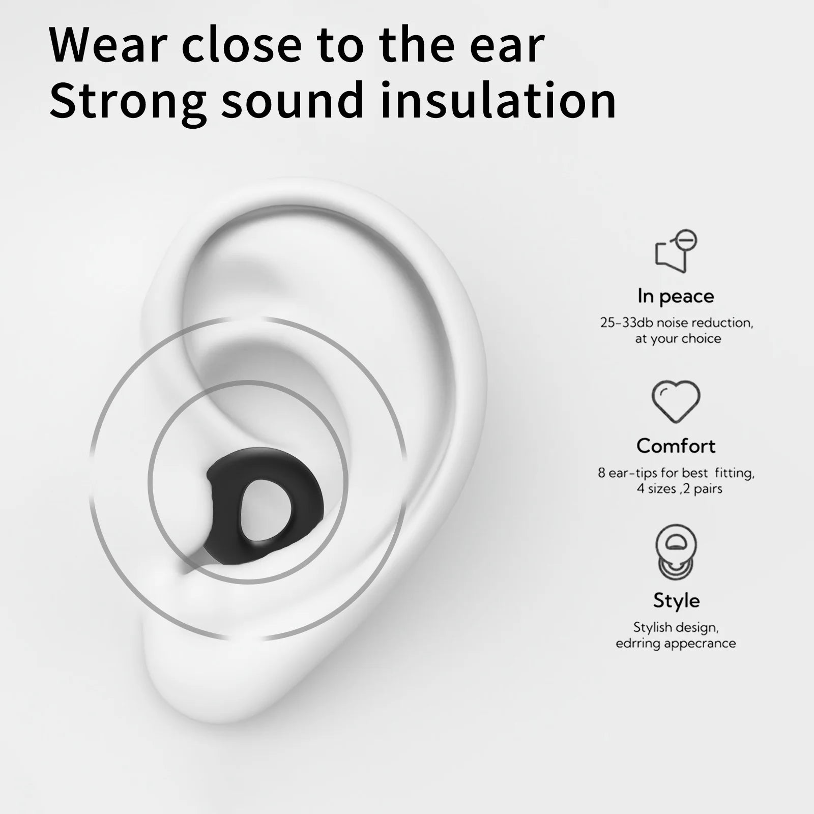 Noise Reduction Silicone Earplugs
